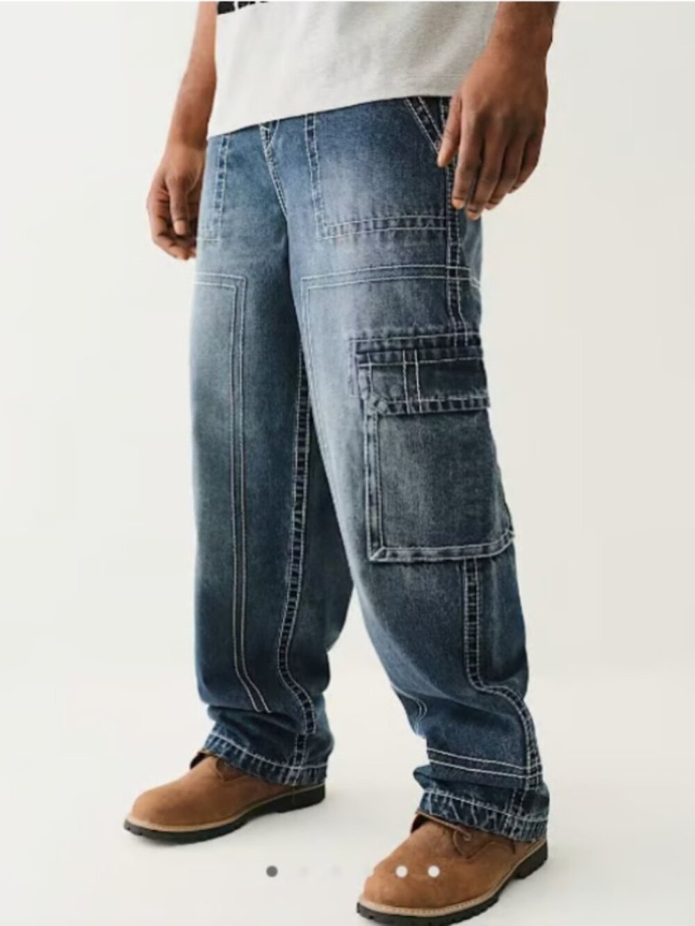 True Religion men's denim big t cargo pant, DARK REBEL RACE WASH, Sz 34